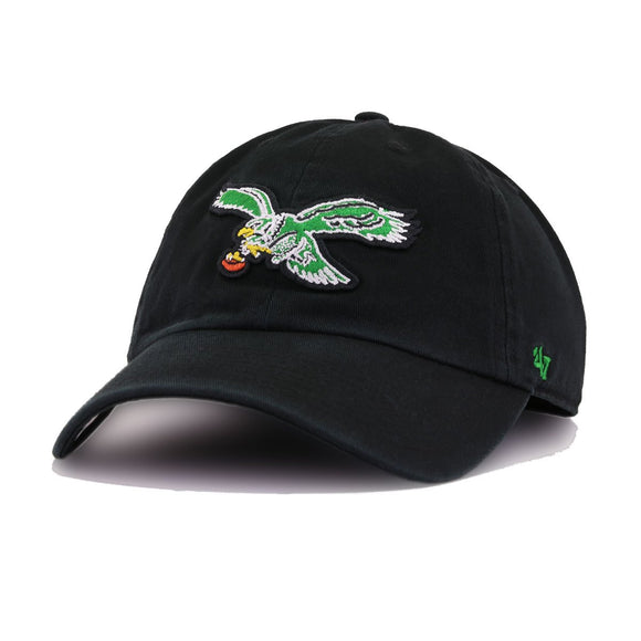 Philadelphia Eagles Legacy Black 47 Brand Clean Up Dad Hat