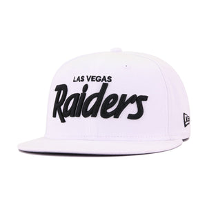 Las Vegas Raiders White Script New Era 9Fifty Snapback