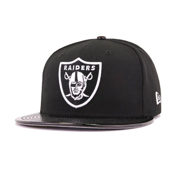 Las Vegas Raiders Black Patent Leather New Era 59Fifty Fitted