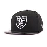 Las Vegas Raiders Black Patent Leather New Era 59Fifty Fitted