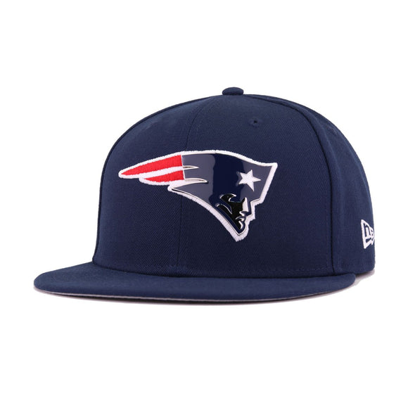 New England Patriots Oceanside Blue Metal and Thread New Era 59Fifty Fitted