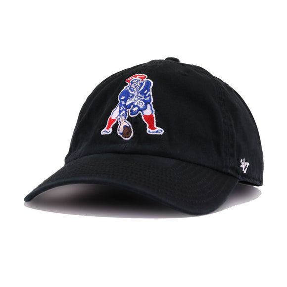 New England Patriots Legacy Black 47 Brand Clean Up Dad Hat