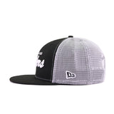 Oakland Raiders Black White Trucker New Era 9Fifty Snapback