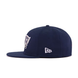 New England Patriots Oceanside Blue Metal and Thread New Era 59Fifty Fitted