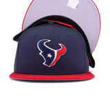 Houston Texans Oceanside Blue Front Door Red New Era 9Fifty Snapback