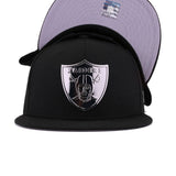 Las Vegas Raiders Black Silver Metal Badge New Era 9Fifty Snapback