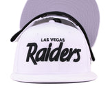 Las Vegas Raiders White Script New Era 9Fifty Snapback